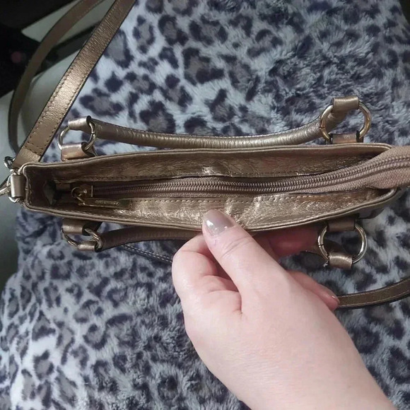 Claudio Ferrici | Mini Moto Bag Champaing Color Leather with Gold Hardware - Picture 8 of 13